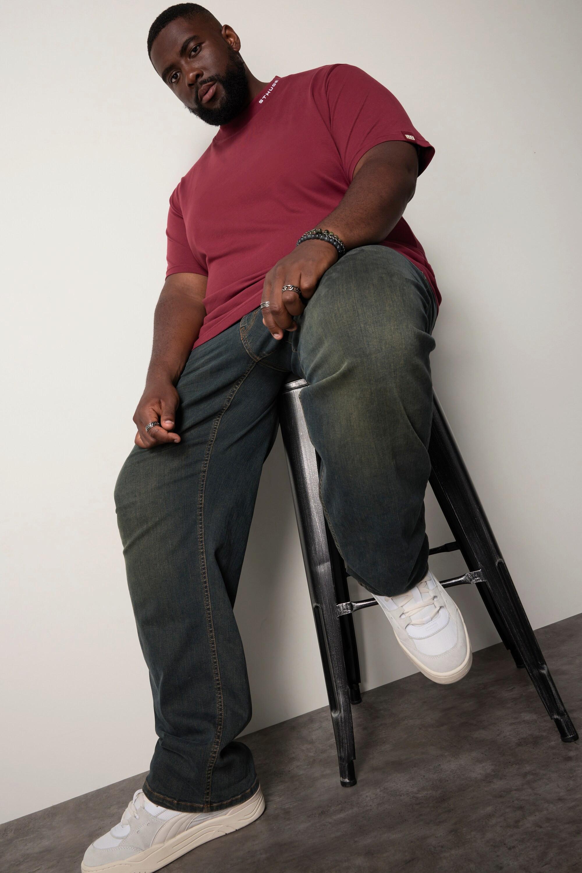 Sthuge Halbarm T-Shirt mit Stehkragen