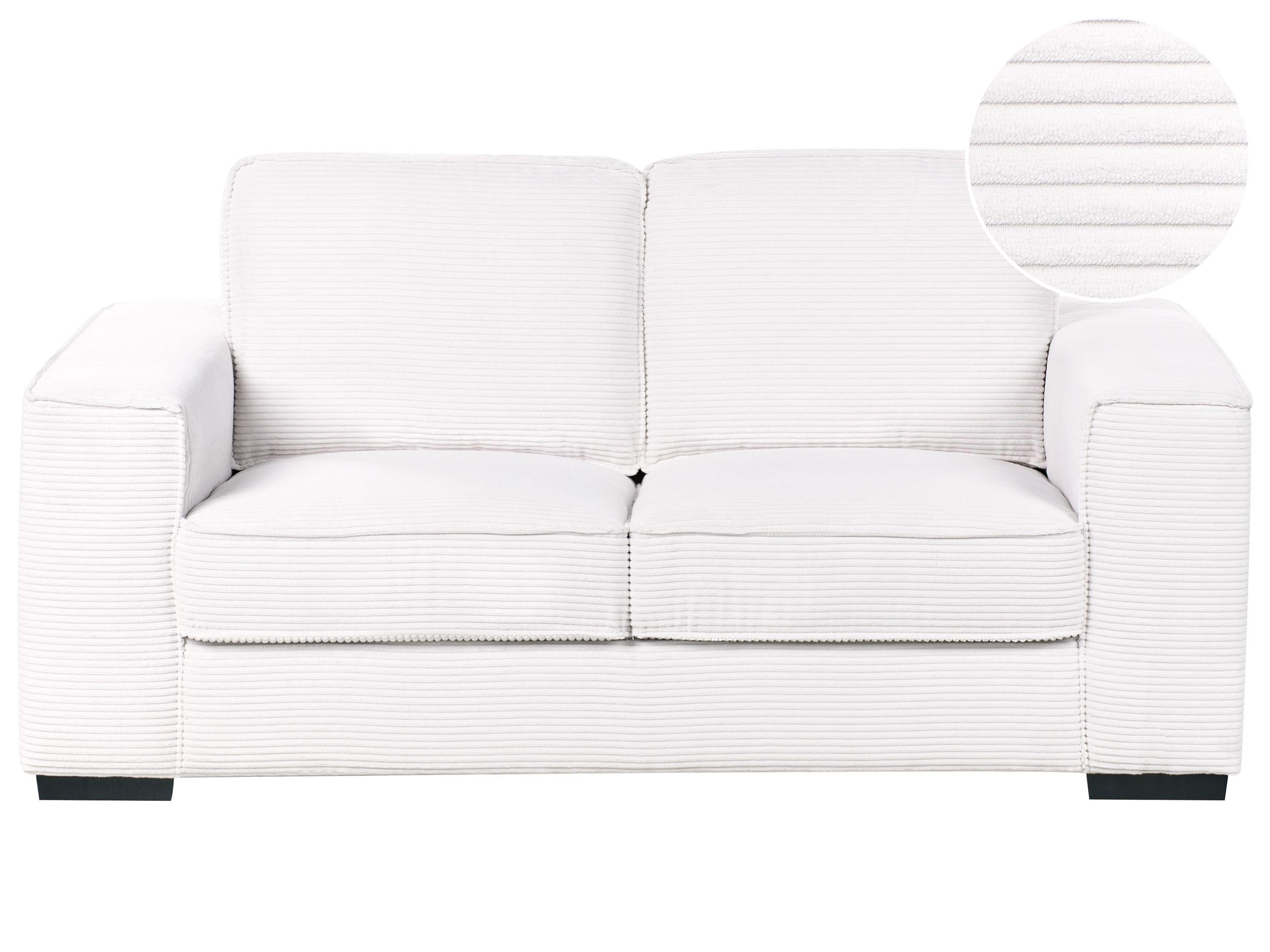 Beliani 2 Sitzer Sofa aus Cord Landhausstil VIKRAN