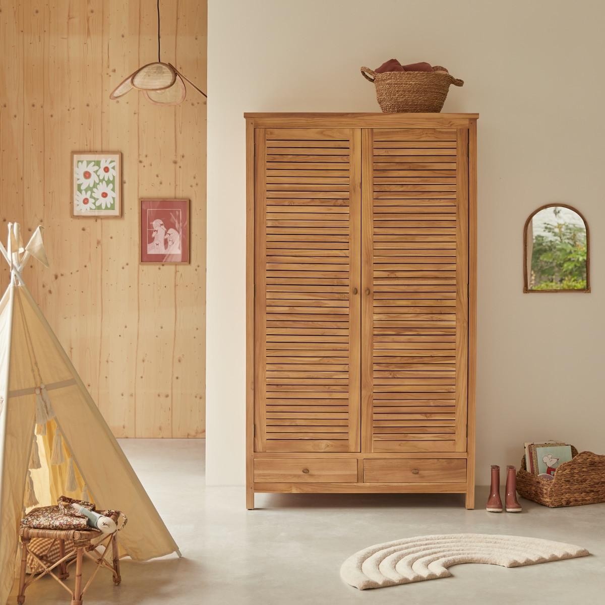 Tikamoon Schrank für das Kinderzimmer aus massivem Teak Suzette