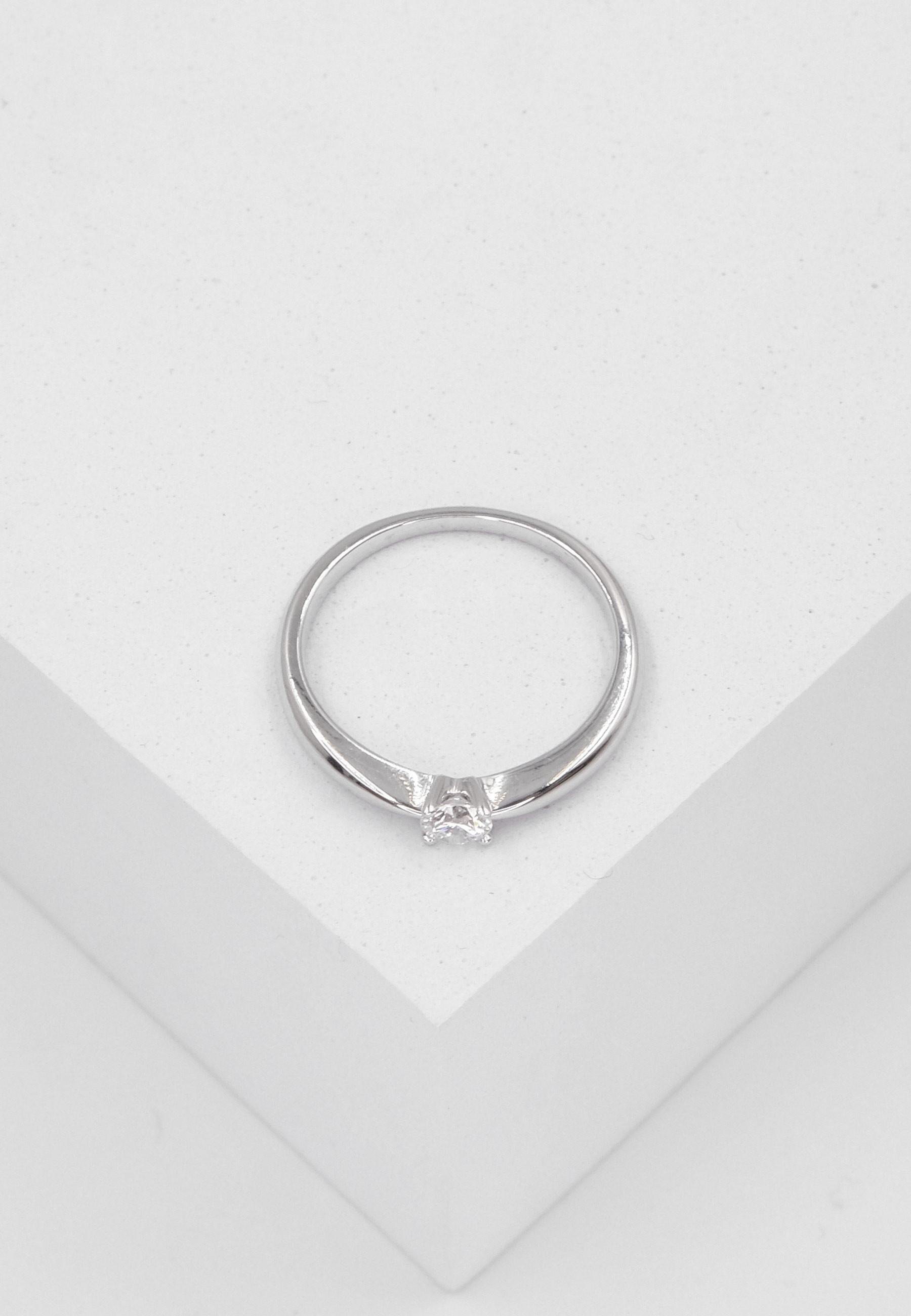 MUAU Schmuck Solitaire Ring Diamant 0.20ct. Weissgold 750