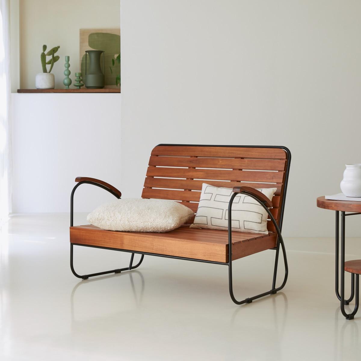 Tikamoon Bank aus massivem Akazienholz Key Wood