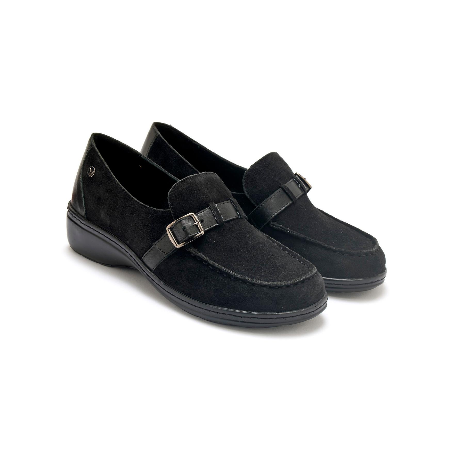 Pédiconfort elastische leder-mokassins für damen