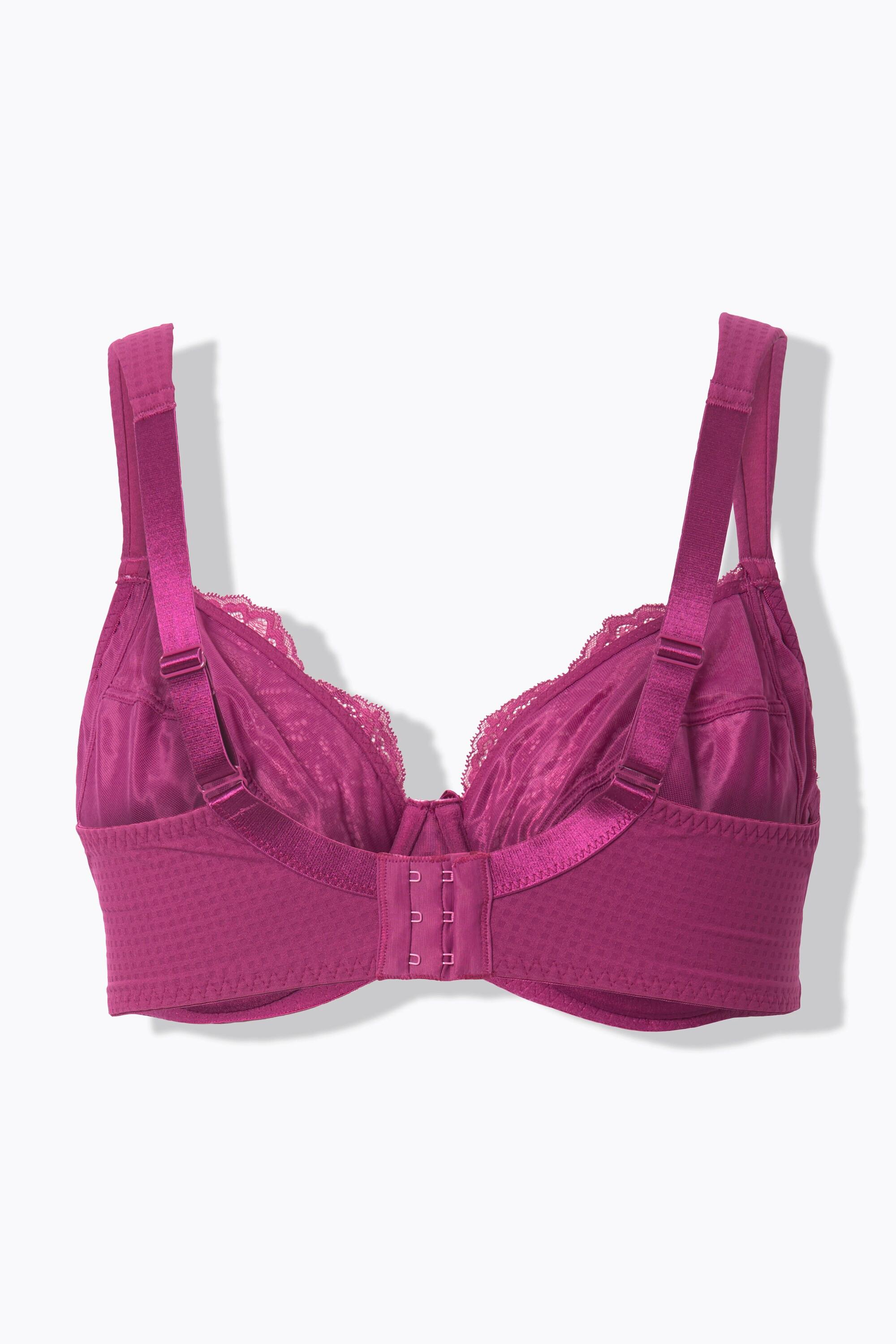 Ulla Popken Bügel-BH, Jacquard, Spitze, Softcups, Cup B - G