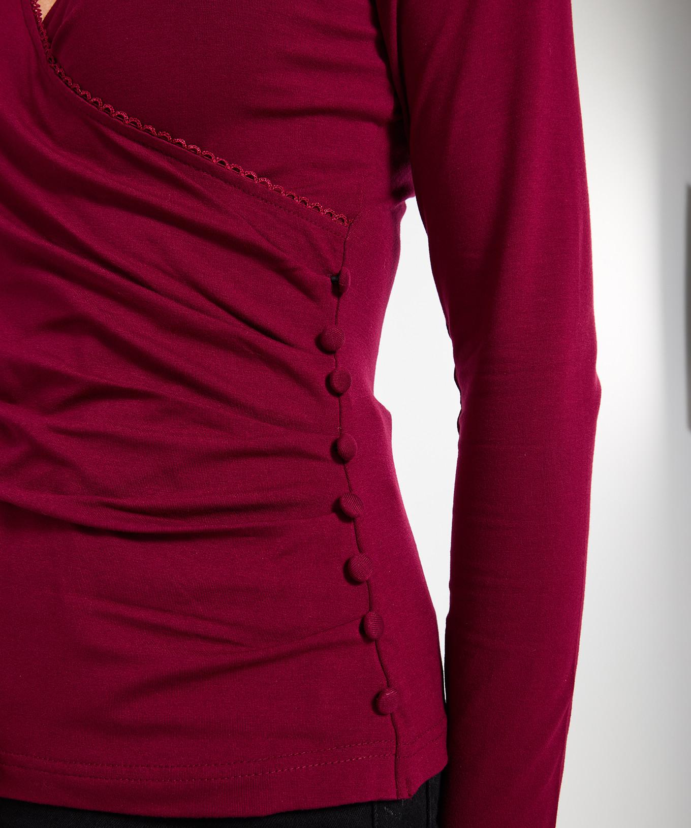 Joe Browns Jersey-Top mit Knopfdetails im Wickelstil