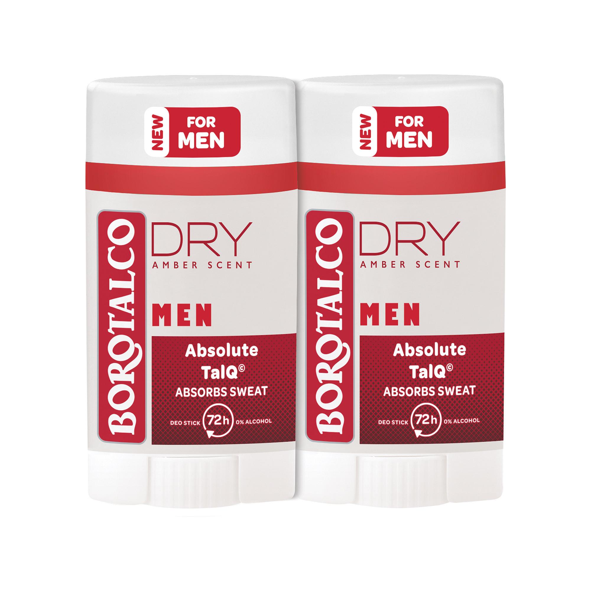 BOROTALCO Men ExtraDryAmber Stick 2x40ml Deo Men Extra Dry Amber Stick Duo