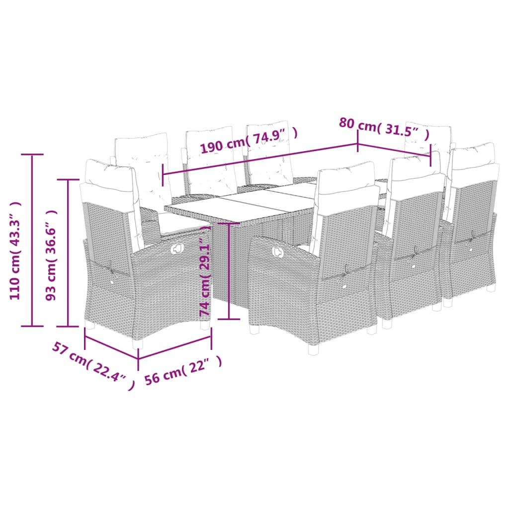 VidaXL Garten essgruppe poly-rattan