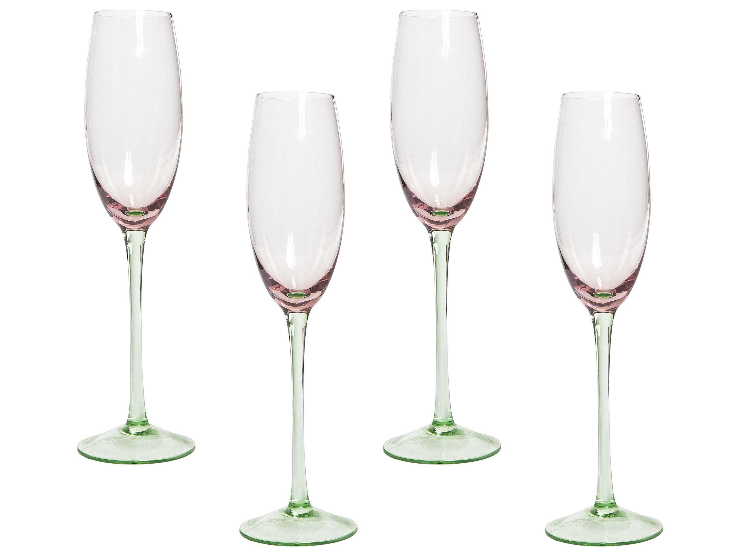 Beliani Champagnerflöten im 4er Set aus Glas Retro DIOPSIDE