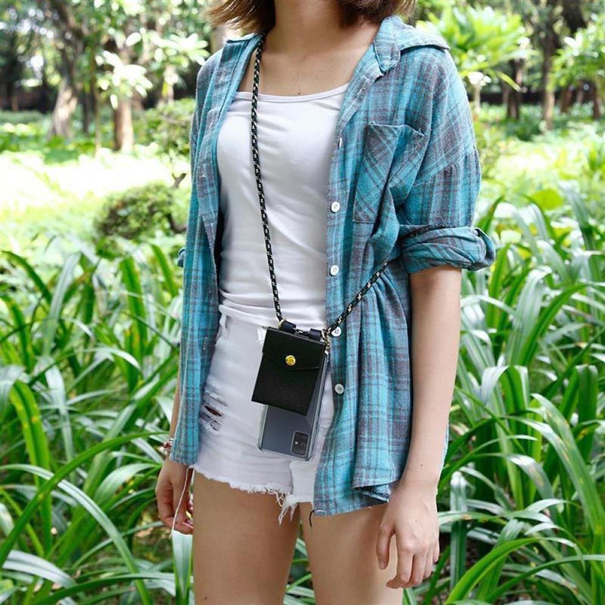 Cadorabo Handy Kette für Samsung Galaxy A51 4G M40s Silikon mit Gold Ringen