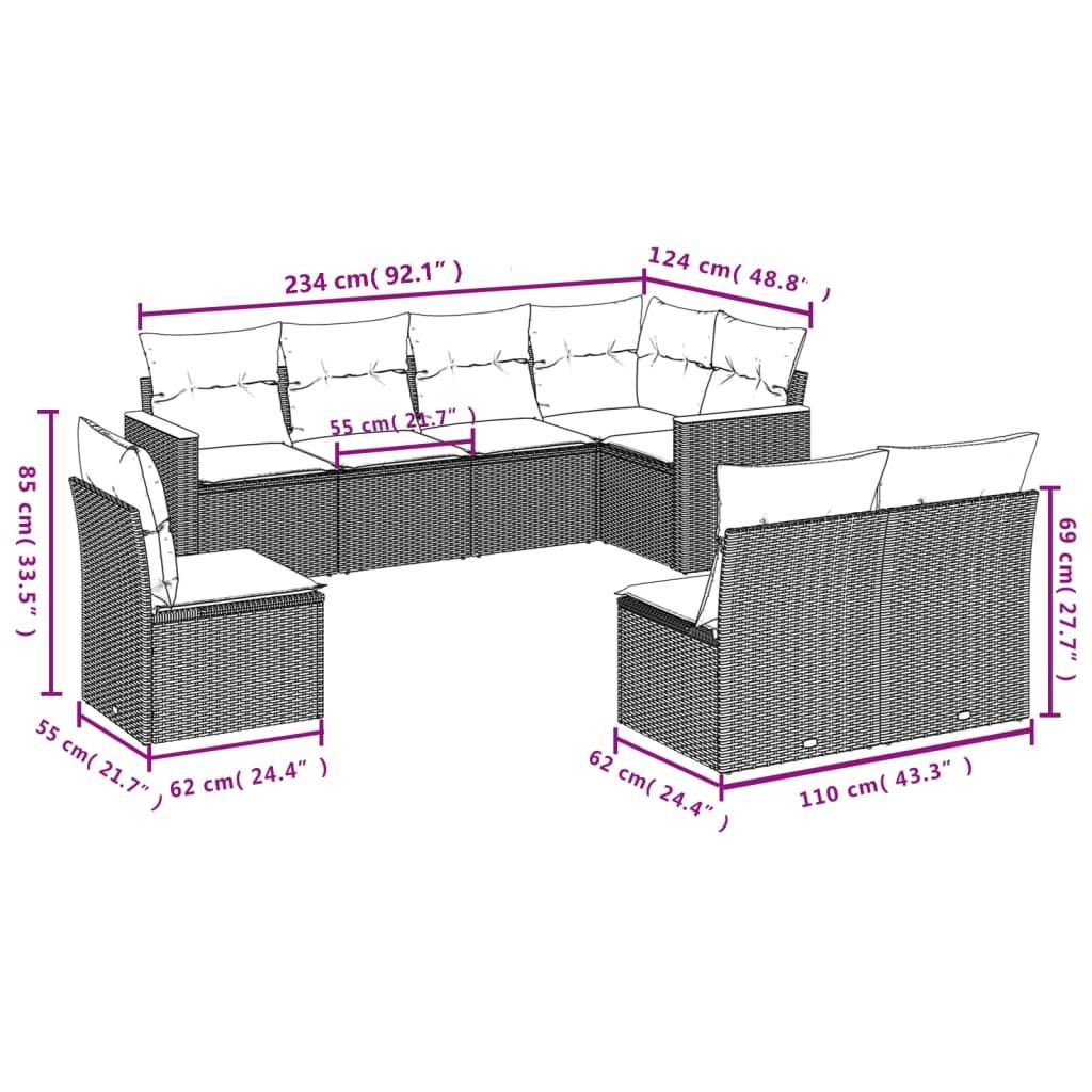 VidaXL Garten sofagarnitur poly-rattan