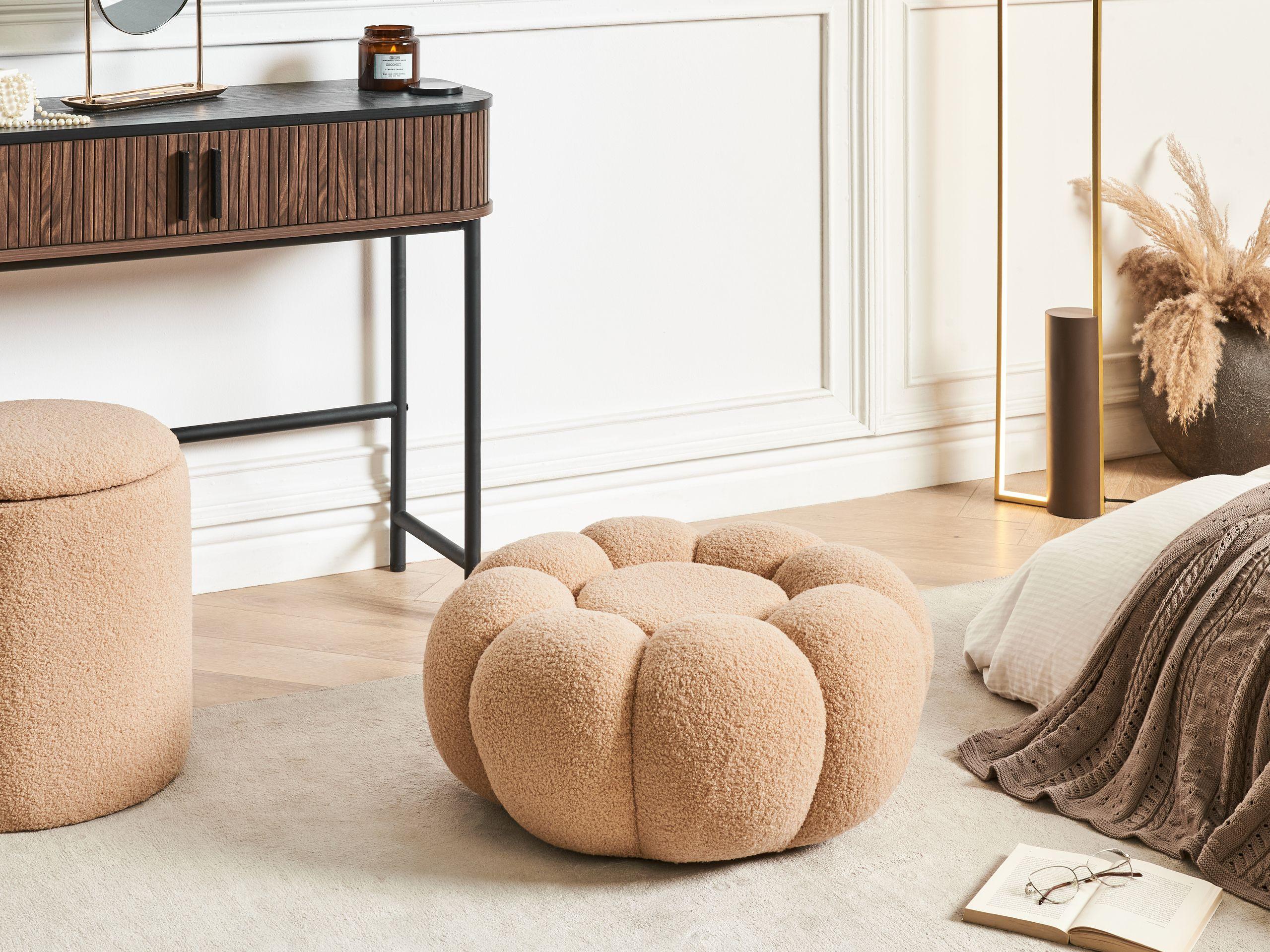 Beliani Pouf aus Bouclé Modern BEAUFORT