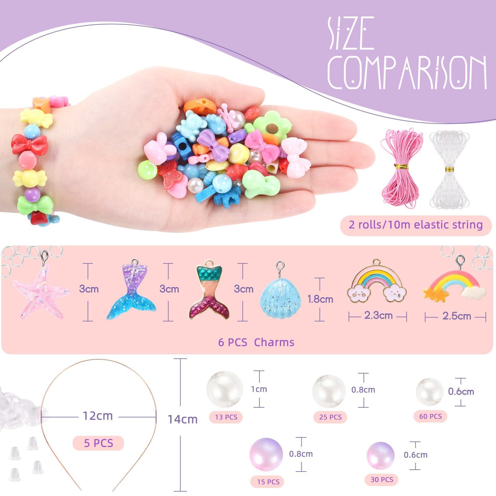 Activity-board Perlen zum Auffädeln, 32 Arten von Perlen für Armbänder Schmuck, Perlen-Set Handwerk Kit Kinder, DIY Freundschaft Armbänder Armbänder do it yourself
