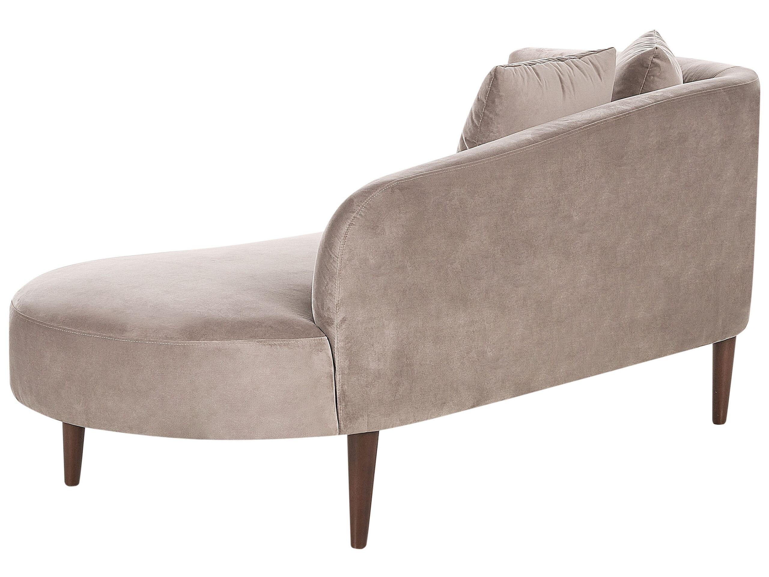 Beliani Linksseitige Chaiselounge aus Samtstoff Glamourös CHAUMONT