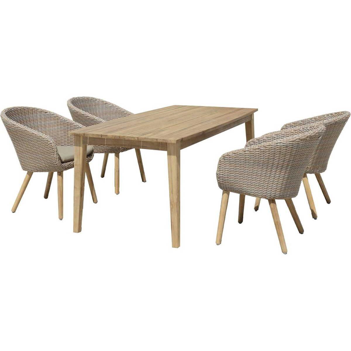 mutoni pleasure Gartenstuhl Visalia hellgrau (4-er Set)