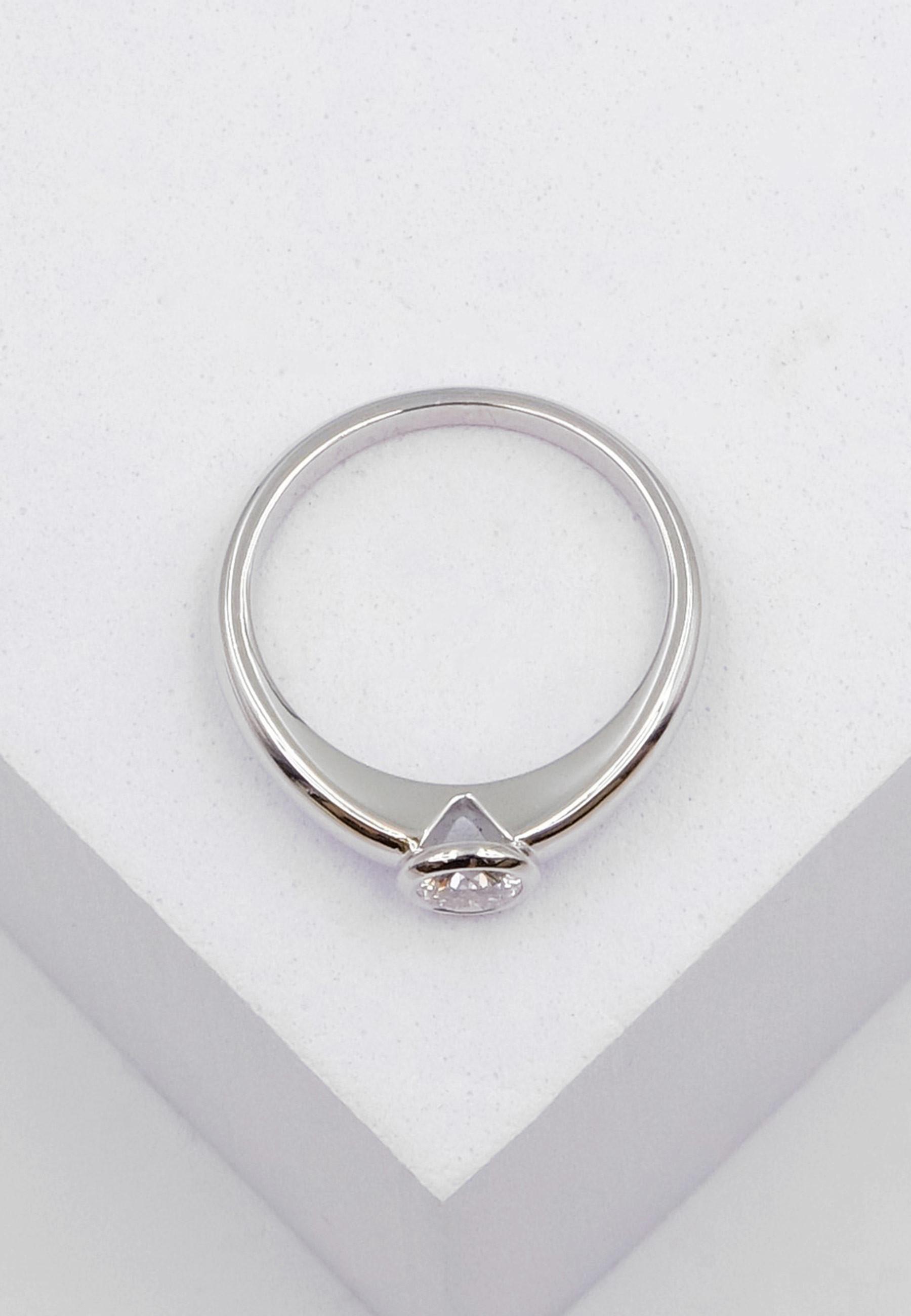MUAU Schmuck Solitaire Ring Diamant 0.30ct. Weissgold 750