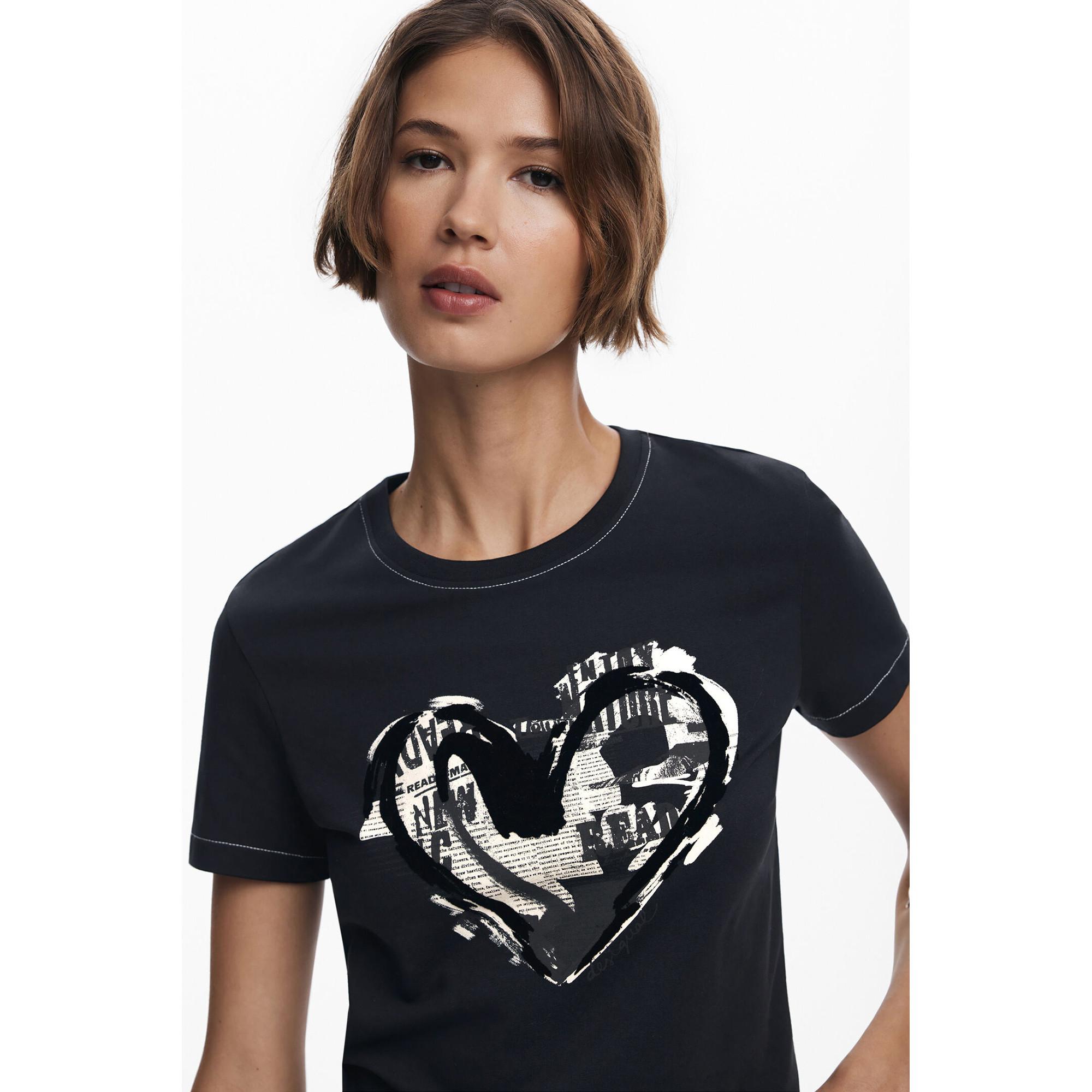 Desigual T-Shirt mit Herz-Print