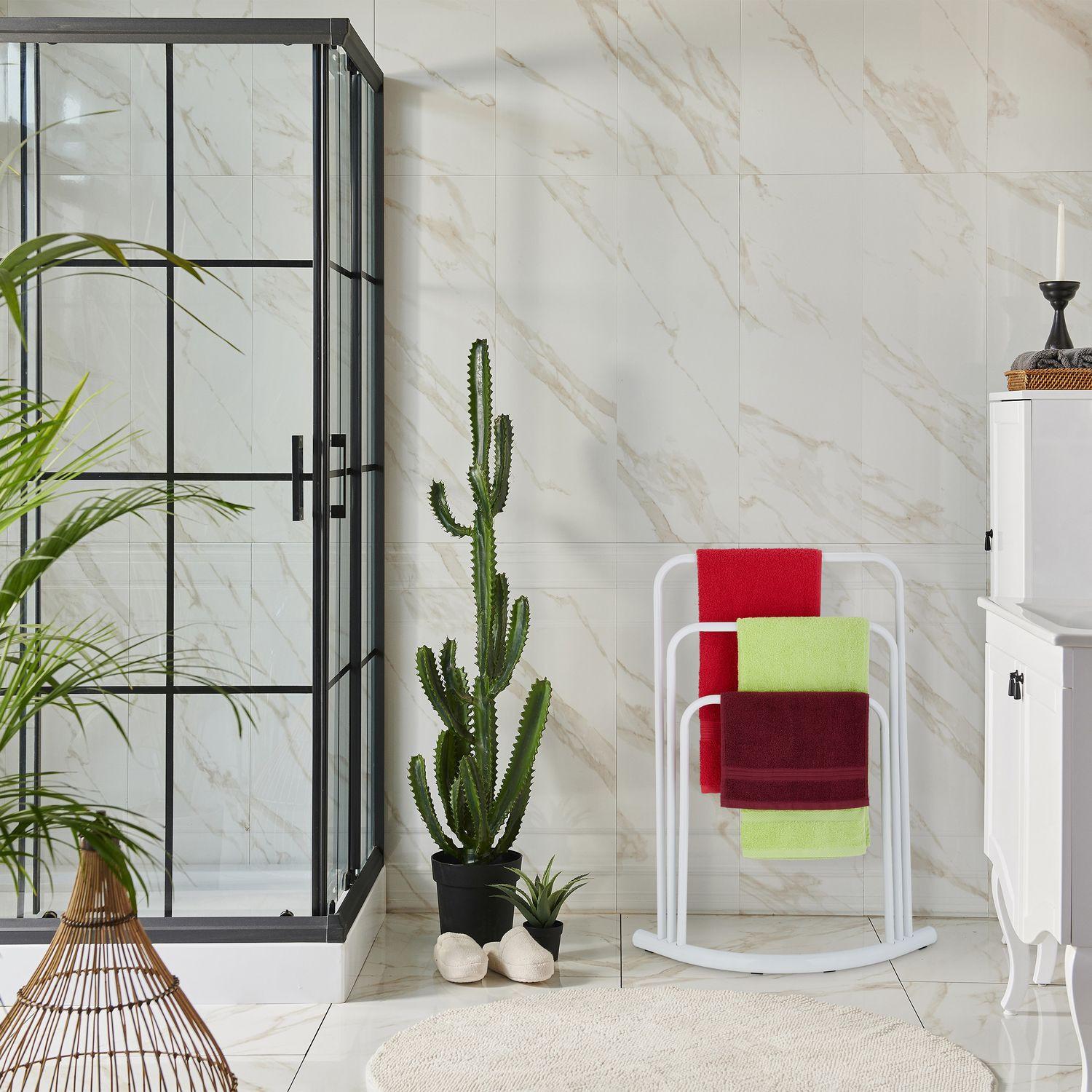 B2X Stehender Handtuchhalter in Weiß