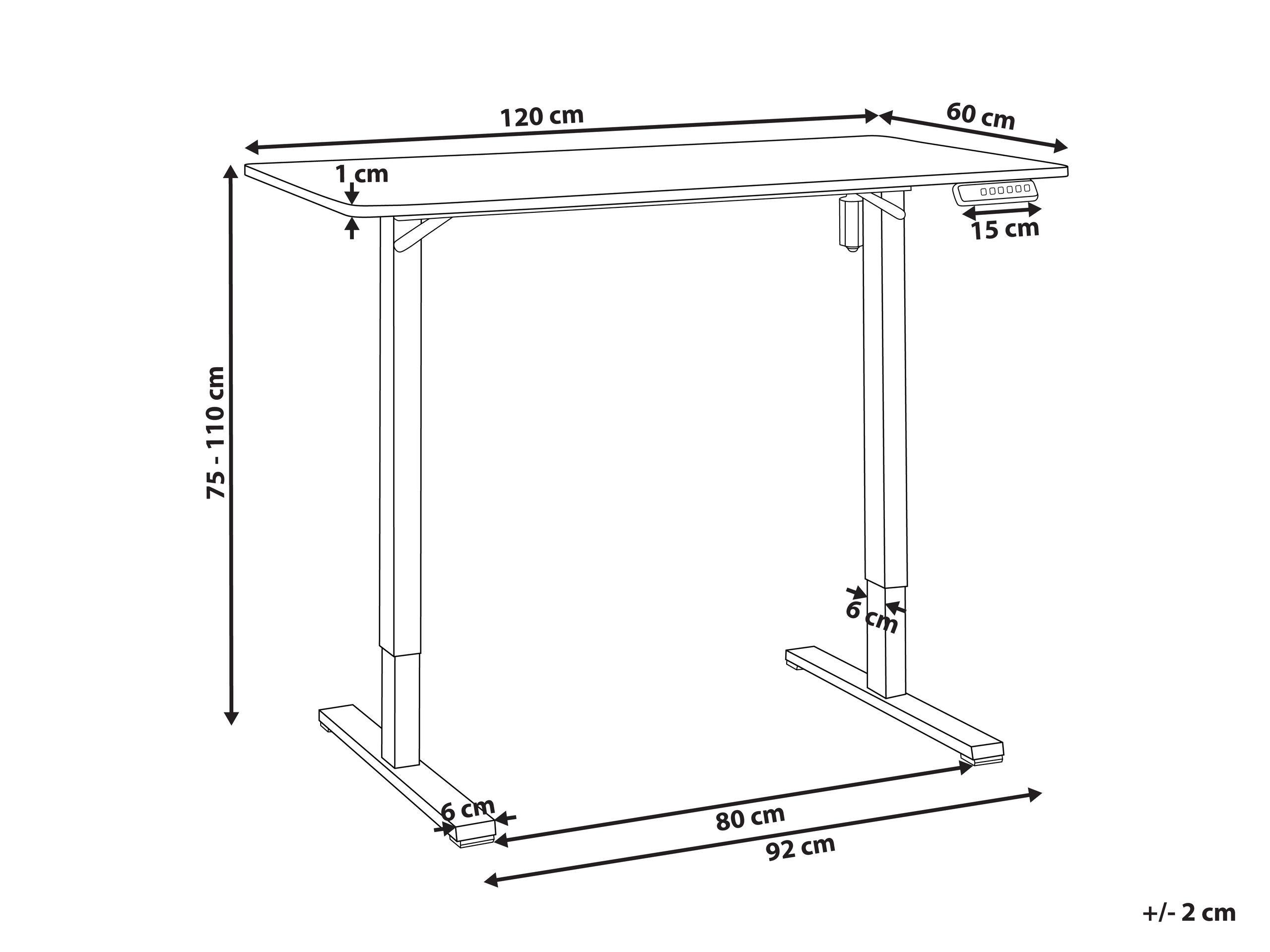 Beliani Schreibtisch elektrisch höhenverstellbar aus Faserplatte Modern TAVARES