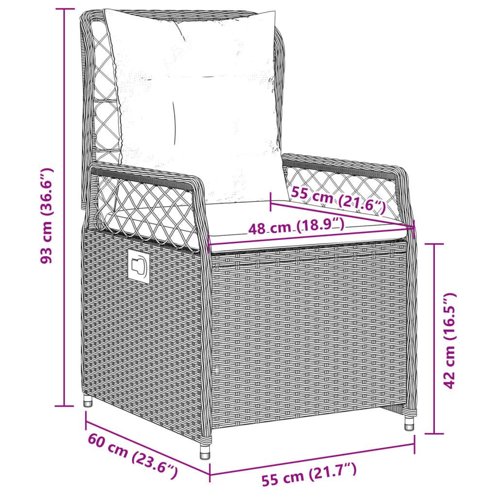 VidaXL Gartensessel verstellbar poly-rattan