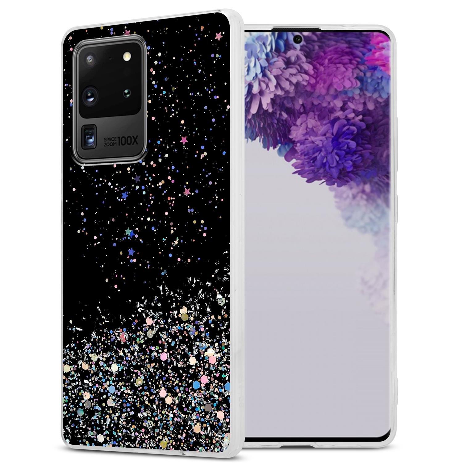 Cadorabo Hülle für Samsung Galaxy S20 ULTRA TPU Silikon mit funkelnden Glitter