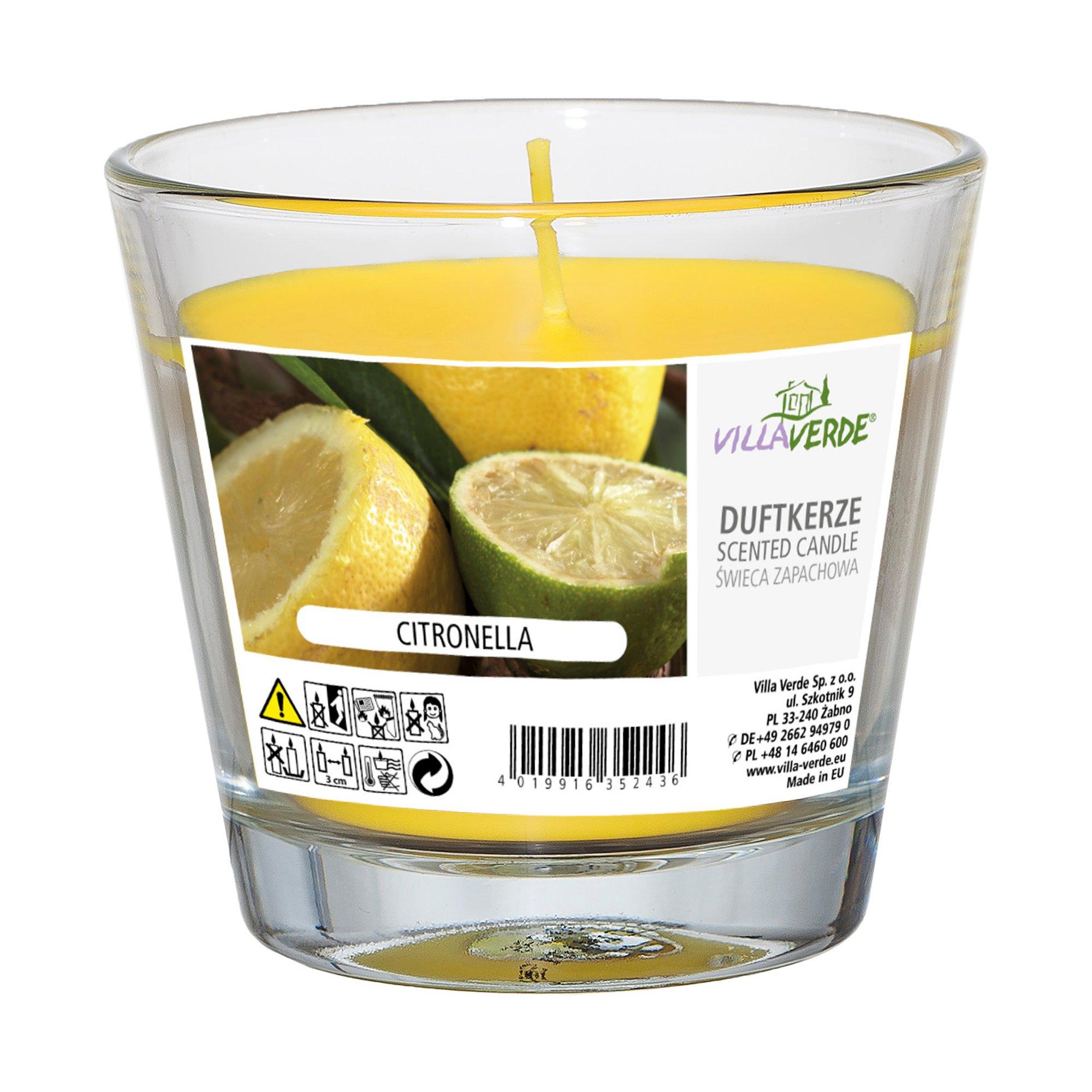 Villa Verde Duftkerze im Glas Citronella