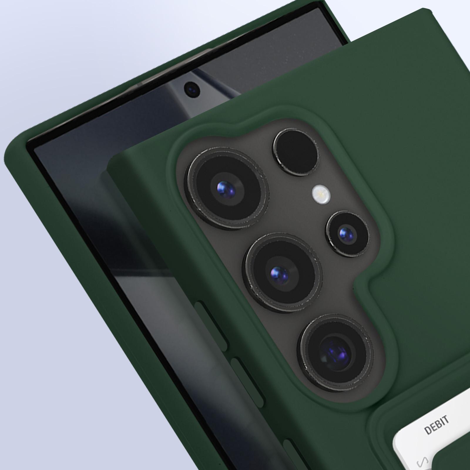 Avizar Samsung S24 Ultra Kartenhülle Dunkelgrün