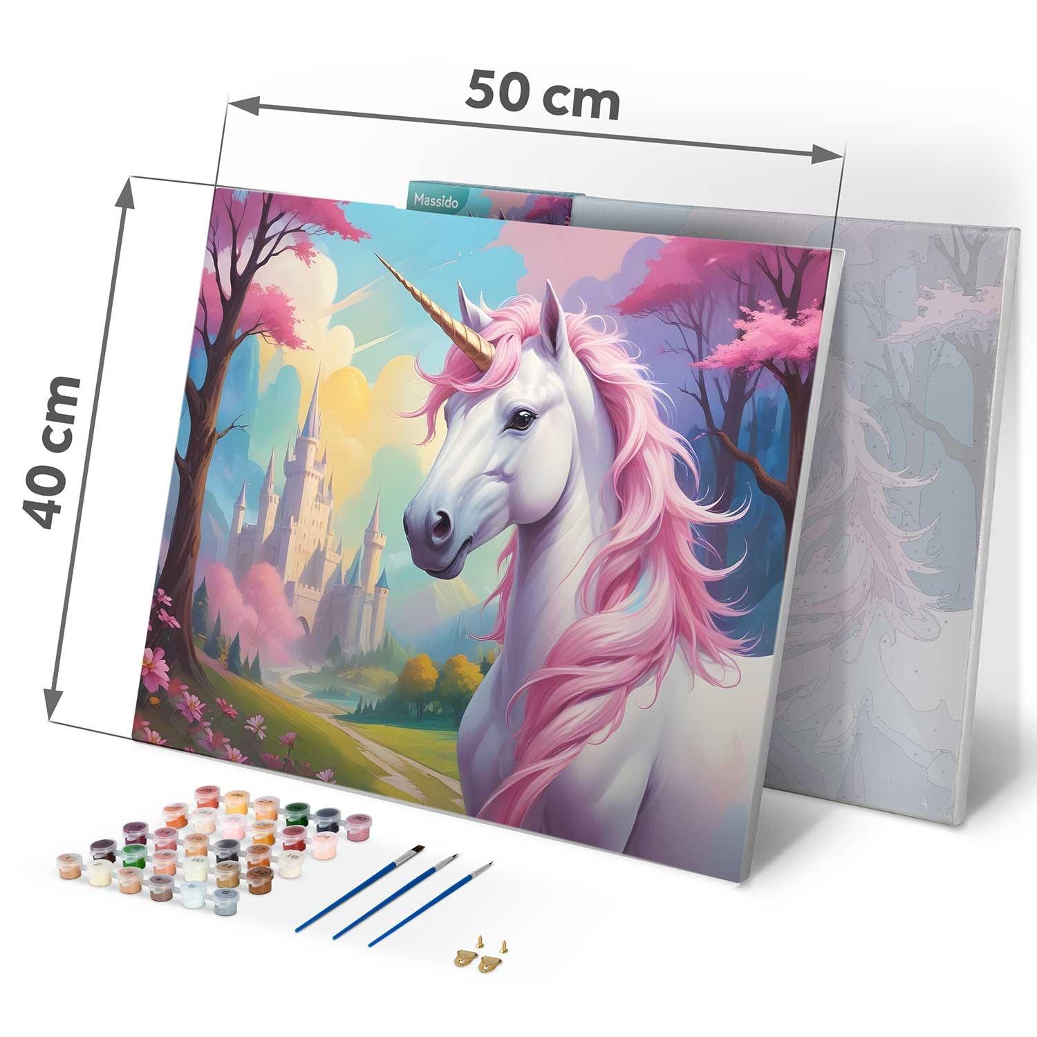 B2X Malen nach Zahlen 40x50 cm Massido Einhorn