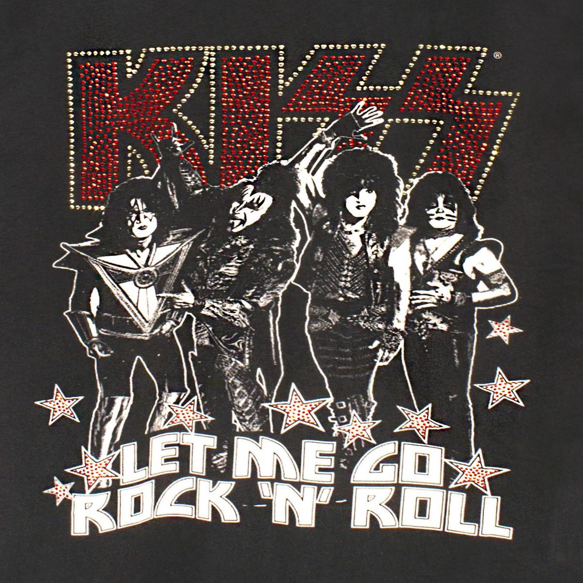 Amplified Let Me Go Rock N Roll Kiss Diamante T-Shirt