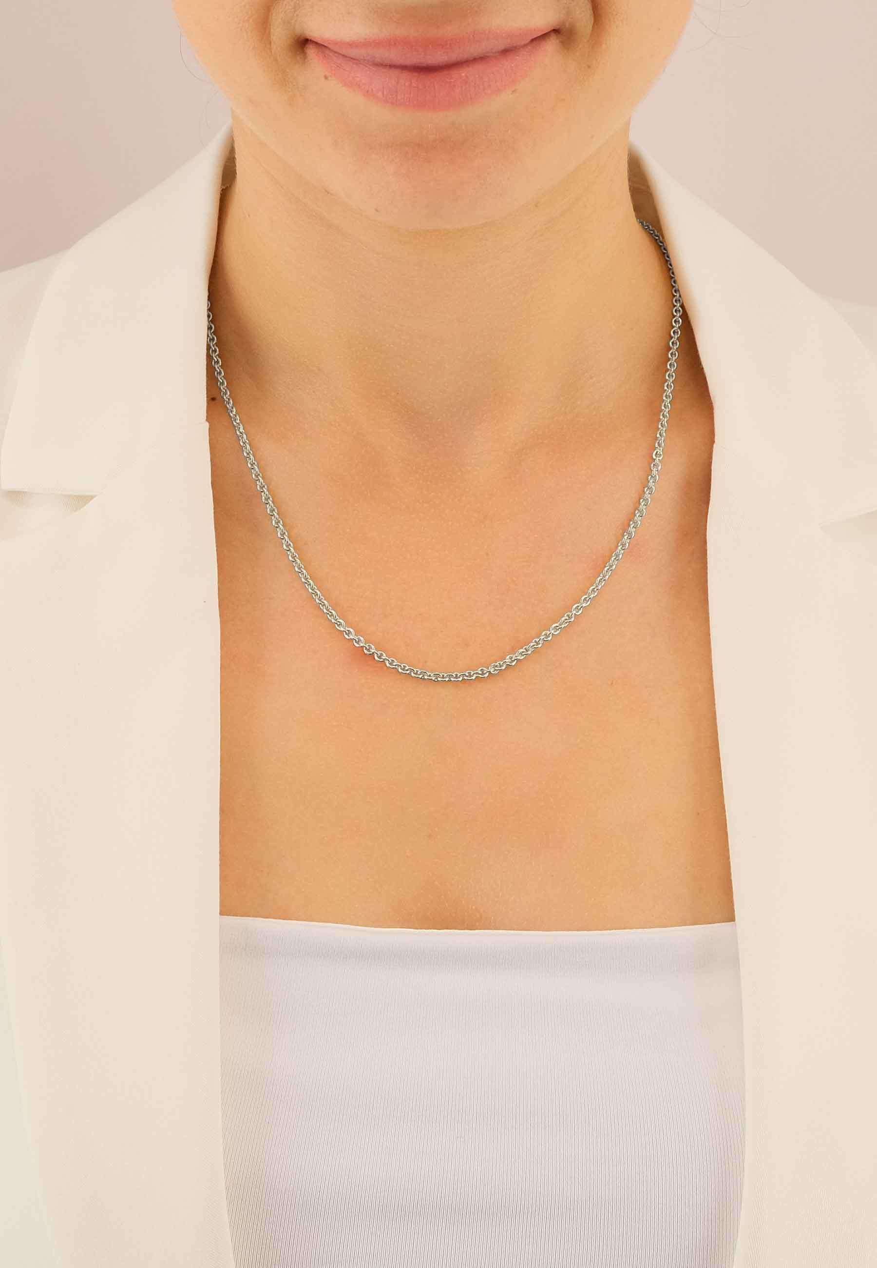 MUAU Schmuck Collier Rundanker Weissgold 750, 2.7mm, 40cm
