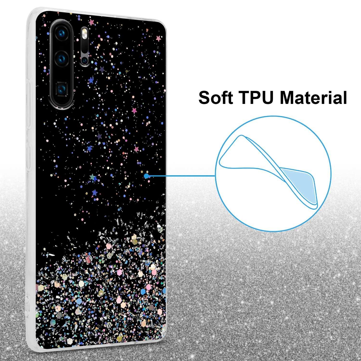 Cadorabo Hülle für Huawei P30 PRO TPU Silikon mit funkelnden Glitter