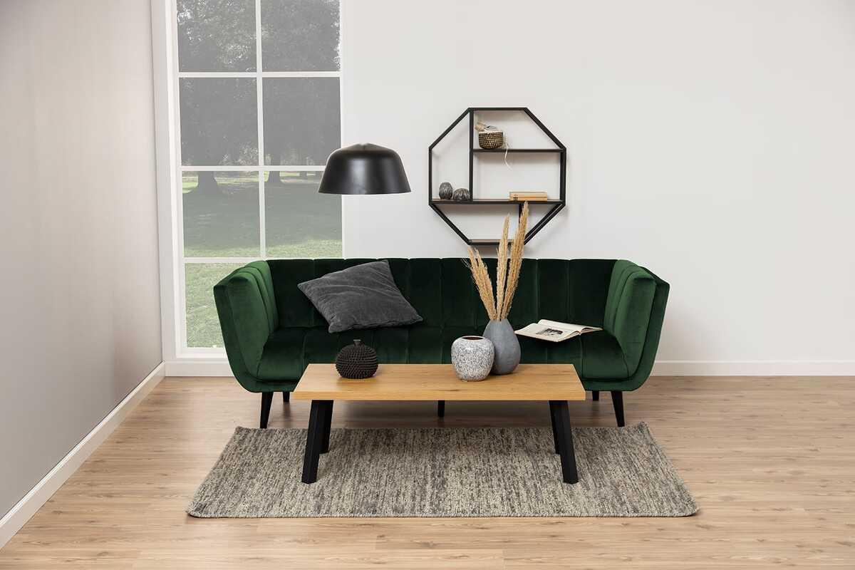 mutoni Wandregal Multiple Bronx 3 Böden Melamin Wildeiche Schwarz 77x20x77cm