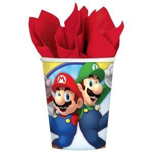 amscan 8 Pappbecher Super Mario