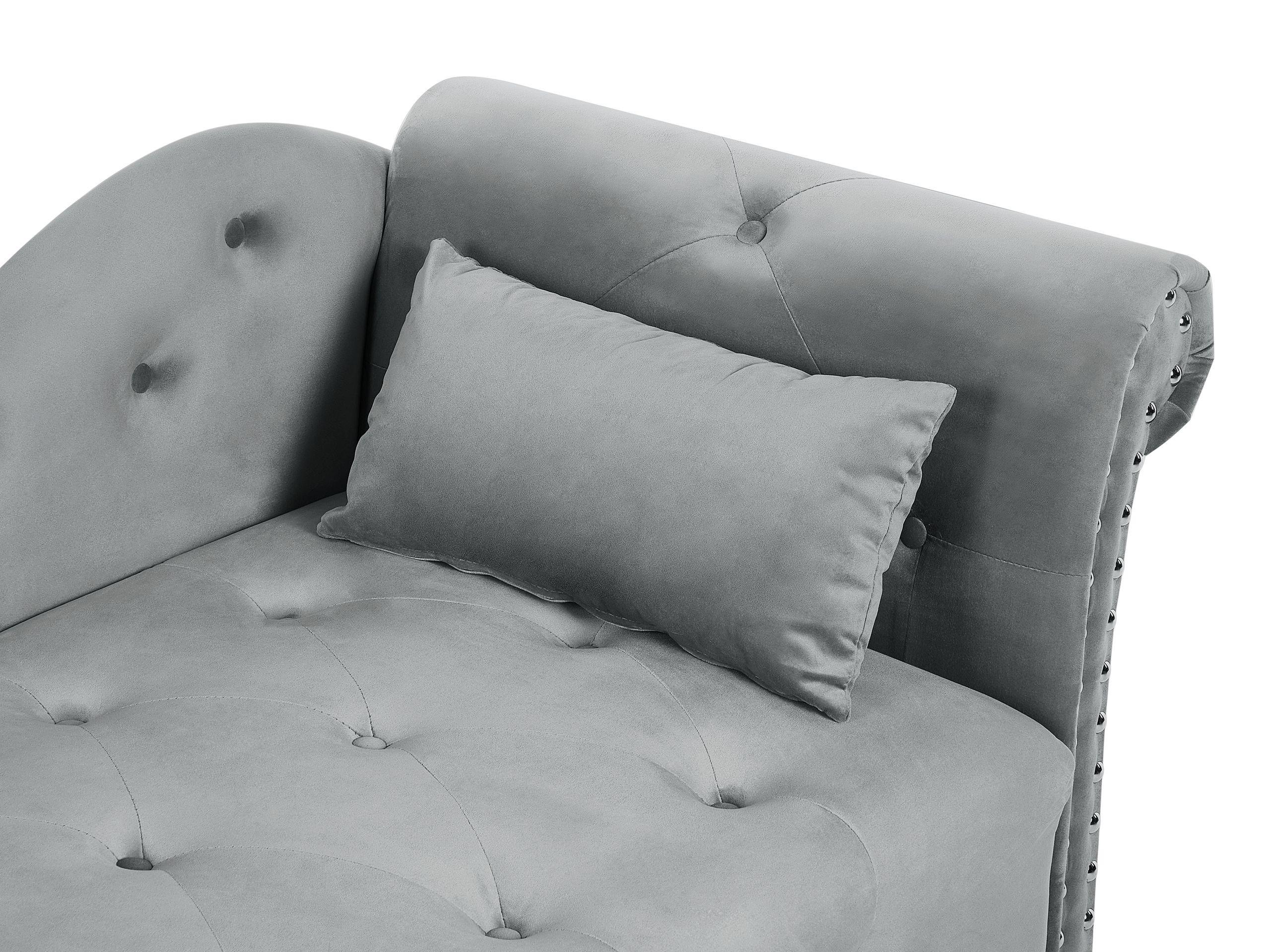 Beliani Linksseitige Chaiselounge aus Samtstoff Retro IVRY