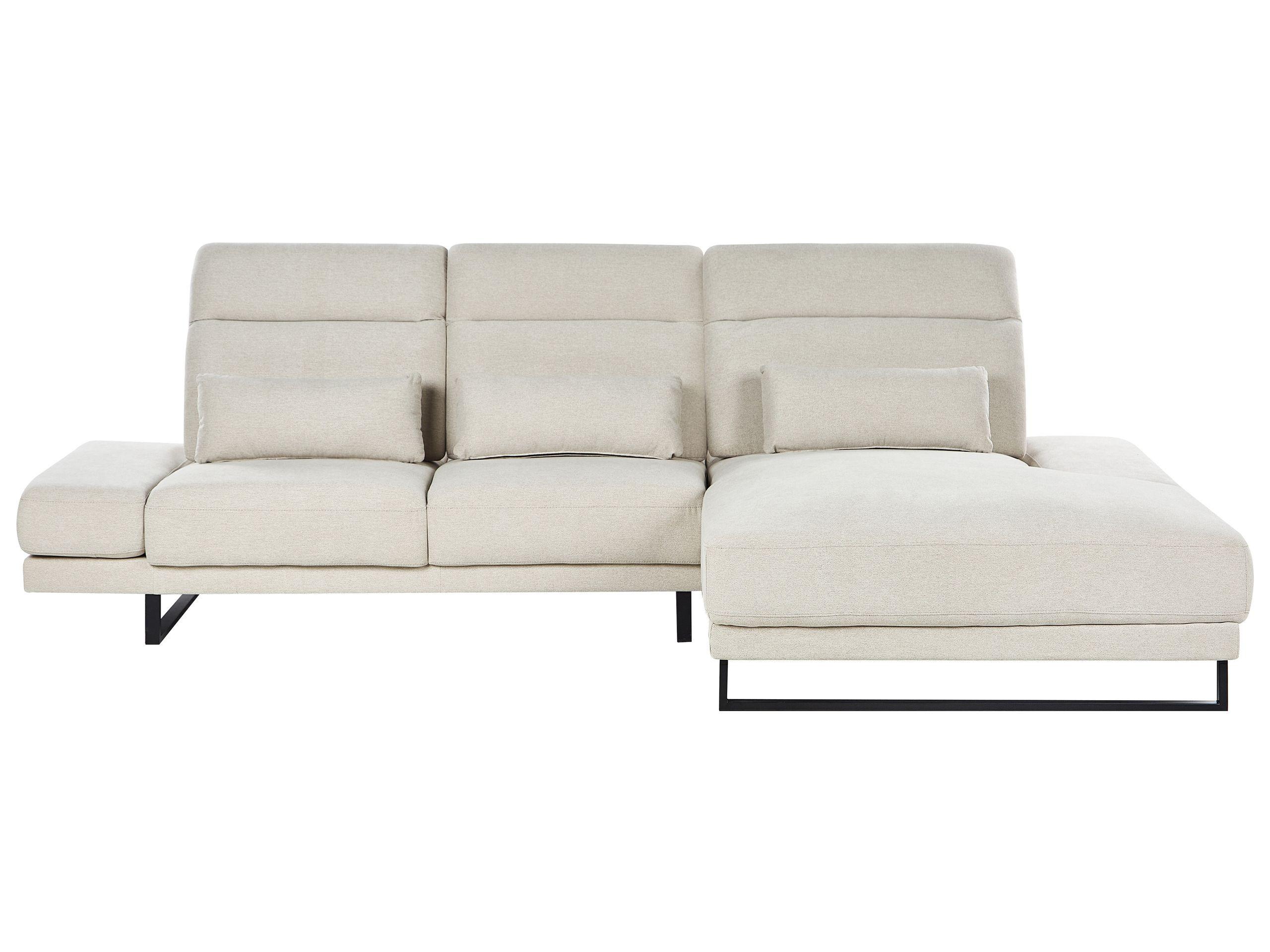 Beliani Linksseitiges Ecksofa aus Polyester Modern IKAST