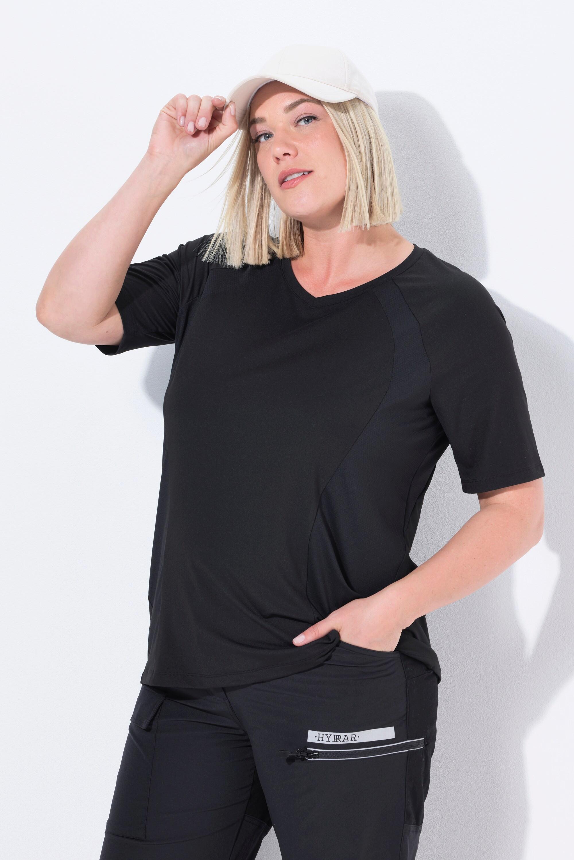 Ulla Popken Schnell trocknendes V-Ausschnitt Halbarm Funktionsshirt