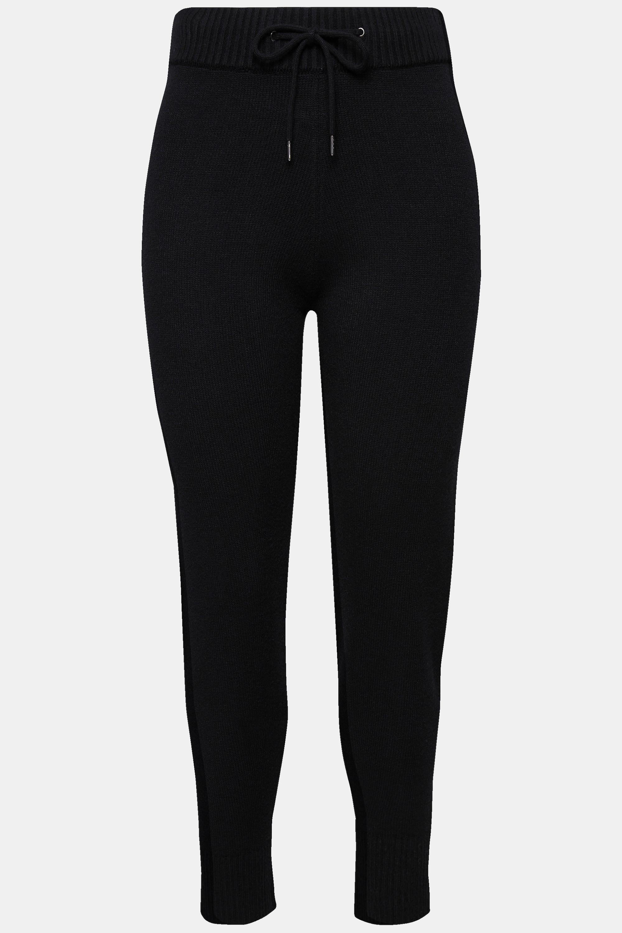 Ulla Popken Strickhose mit breitem Rippbund und Kordel