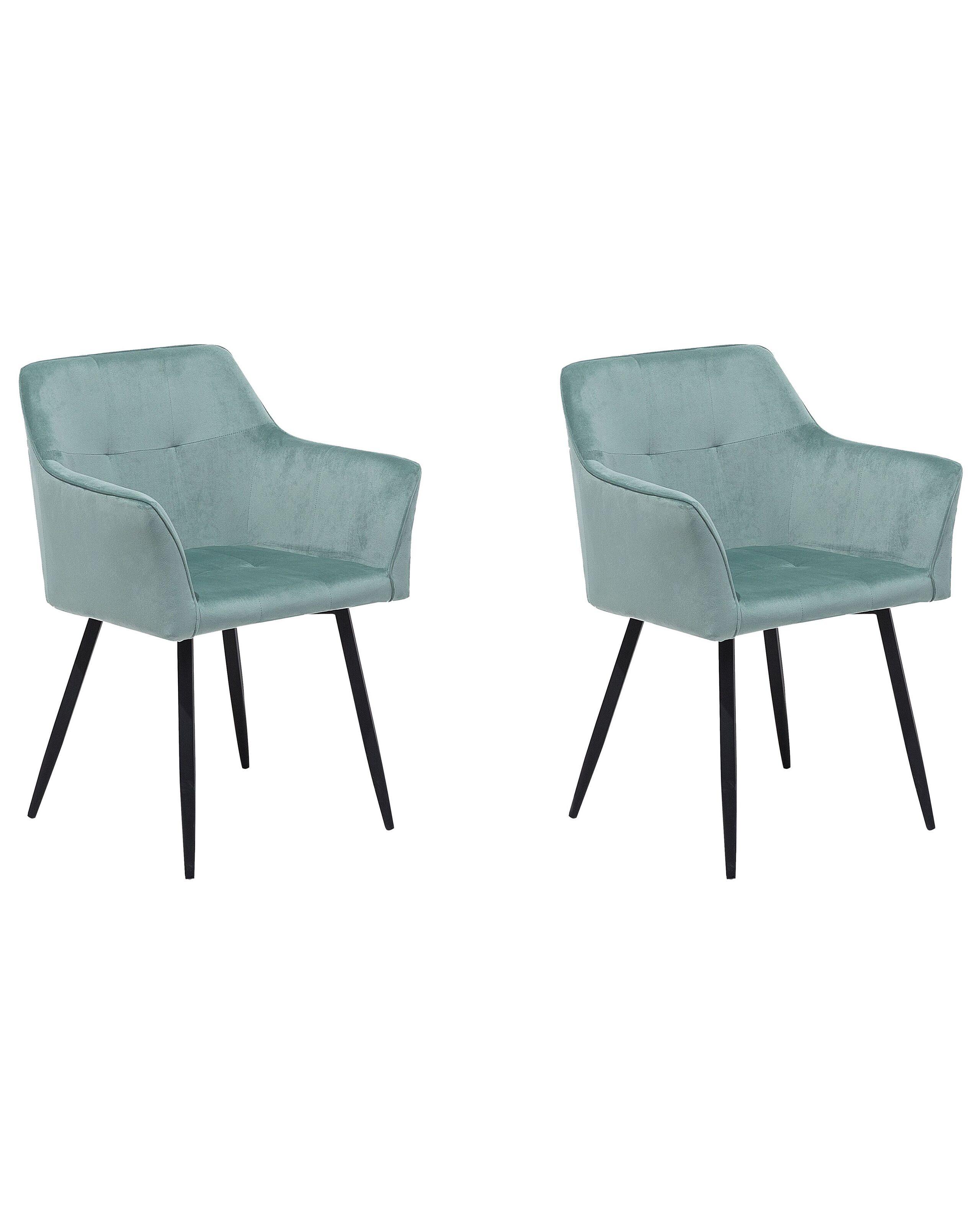 Beliani Esszimmerstuhl 2er Set aus Samtstoff Modern JASMIN