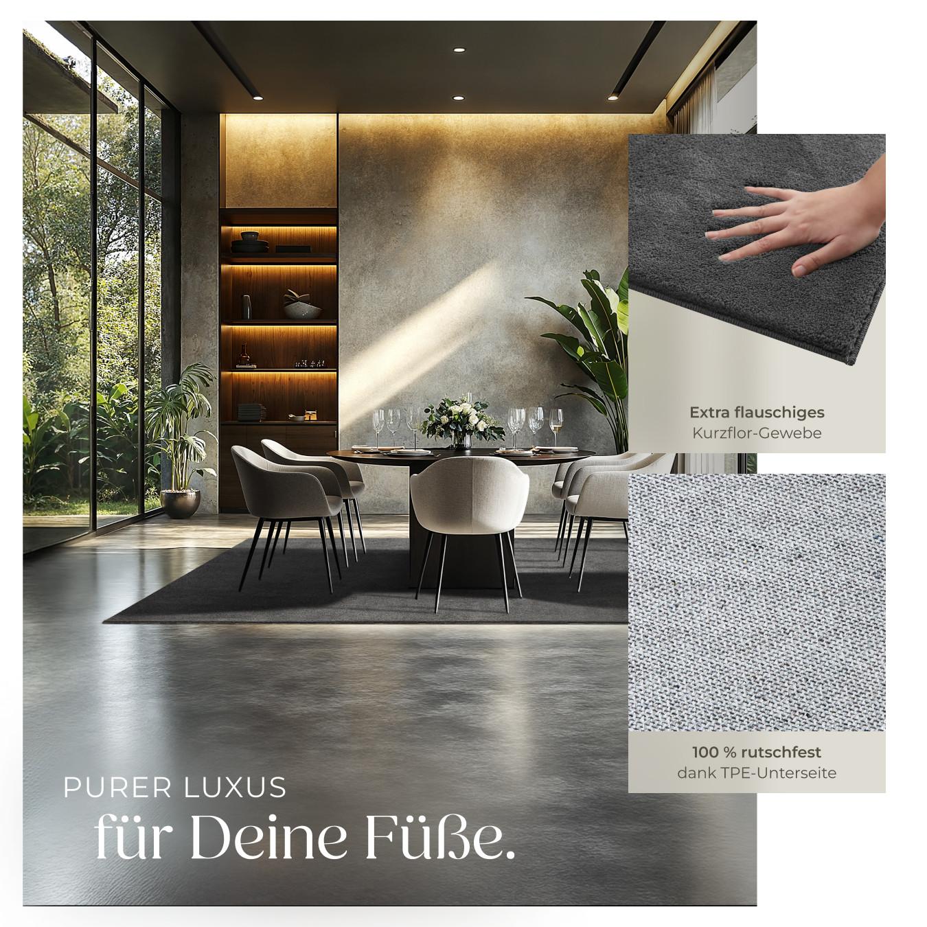 Tectake Kurzflorteppich Soft Zone 160 x 230 cm