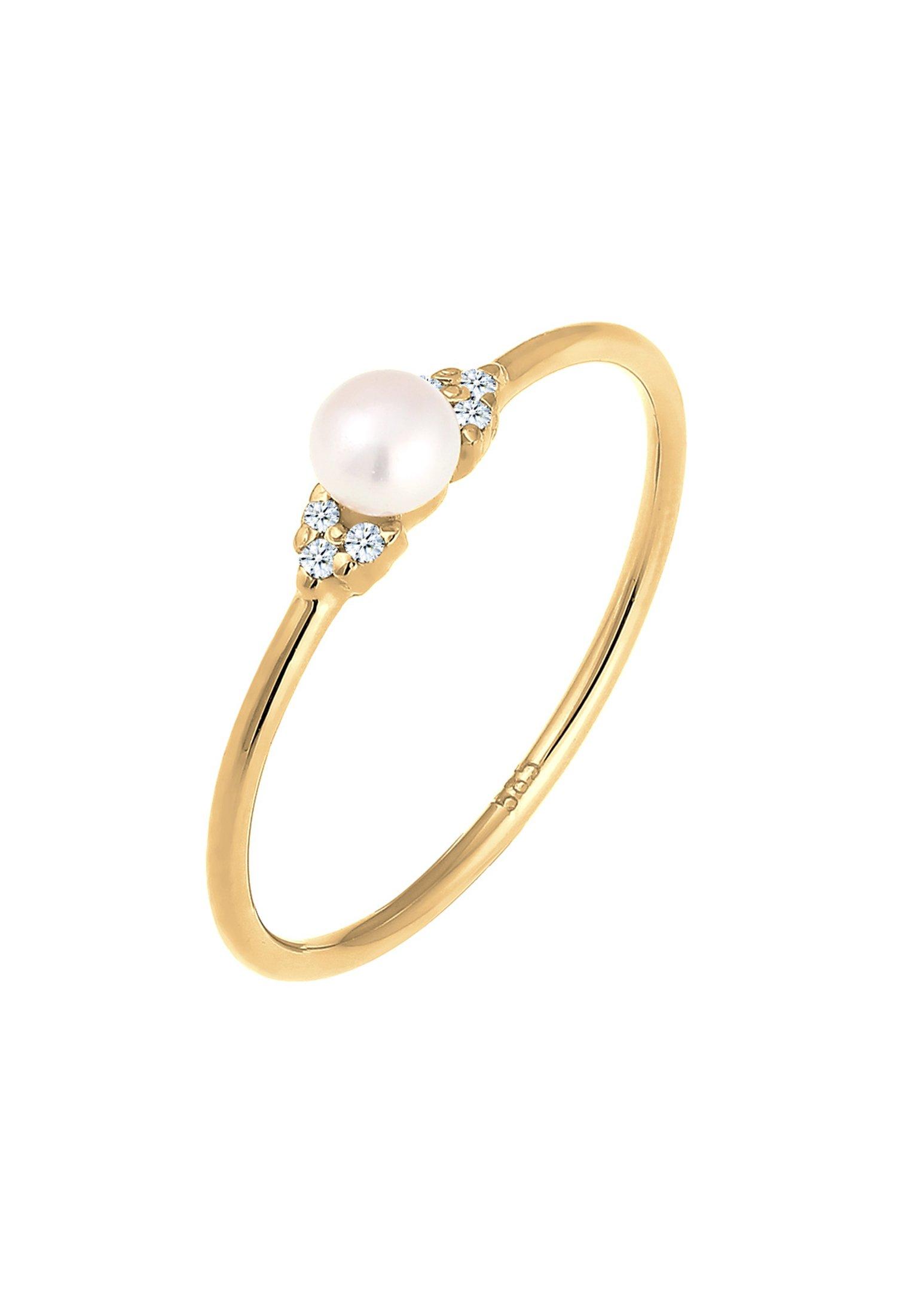 Elli Ring Verlobung Perle Diamant (0.03 Ct.)