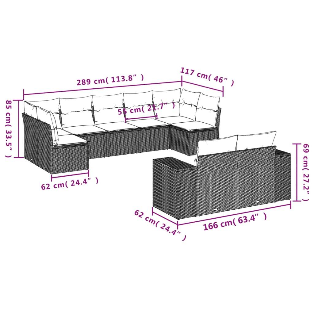 VidaXL Garten sofagarnitur poly-rattan