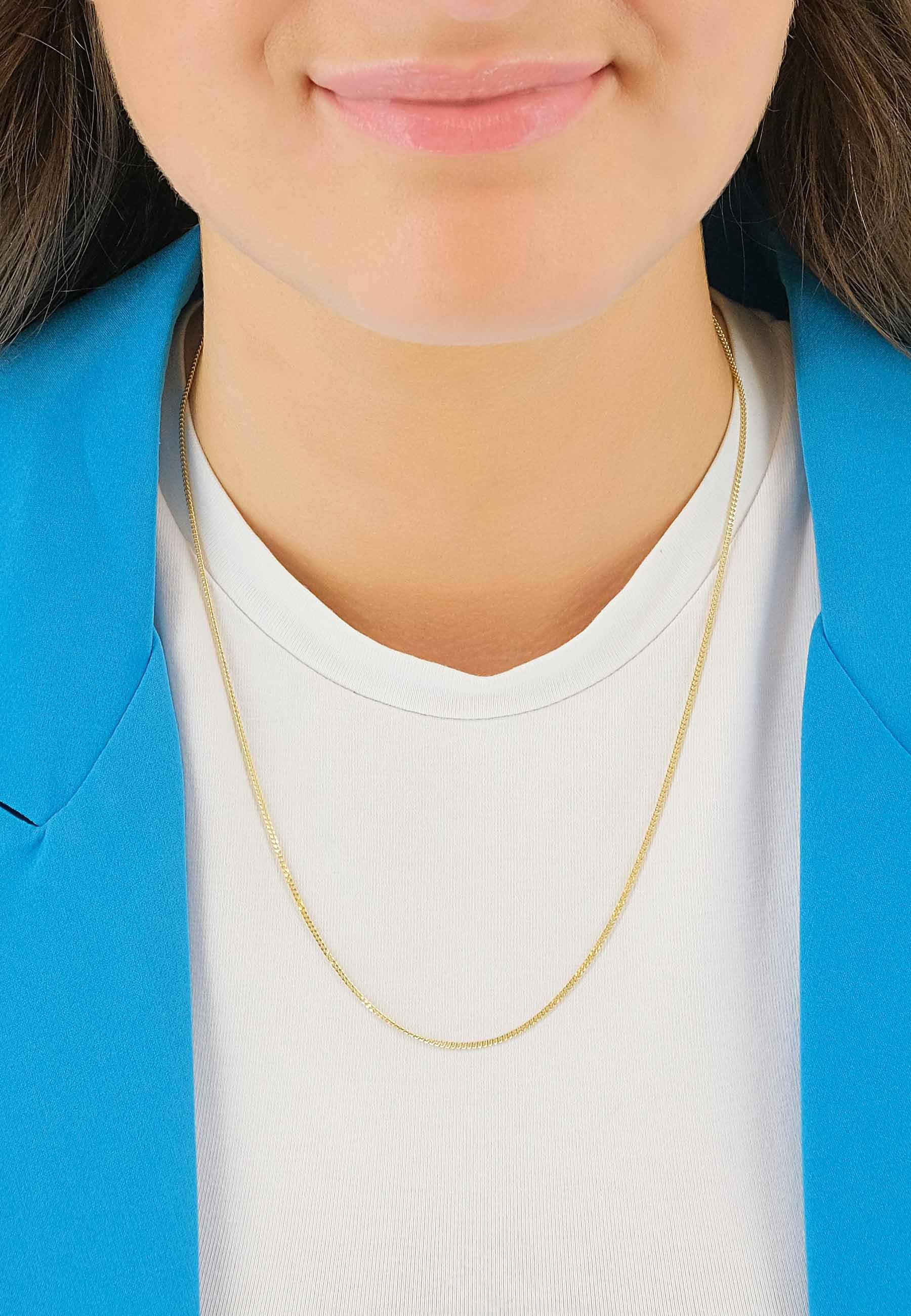 MUAU Schmuck Collier Panzer Gelbgold 585, 1.4mm, 45cm