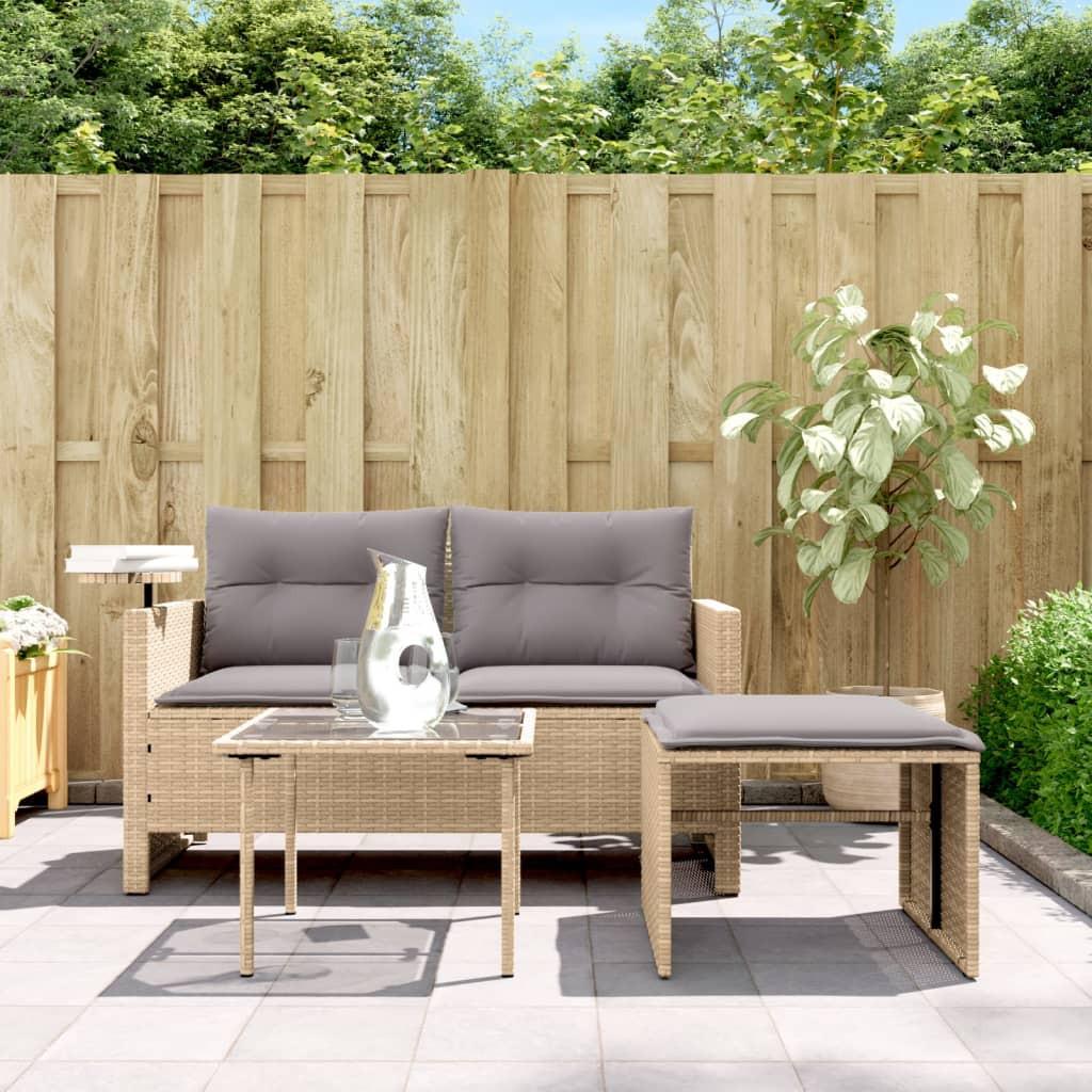 VidaXL Gartensofagarnitur poly-rattan
