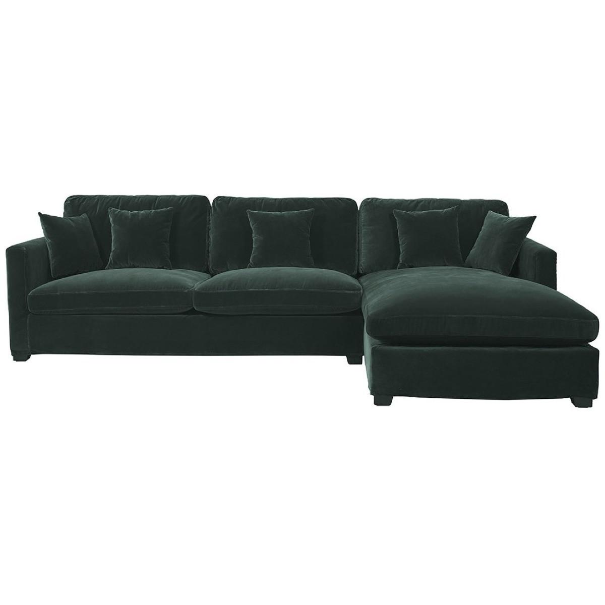 Blanc d'Ivoire Ecksofa Angie Samt waldgrün 305x204