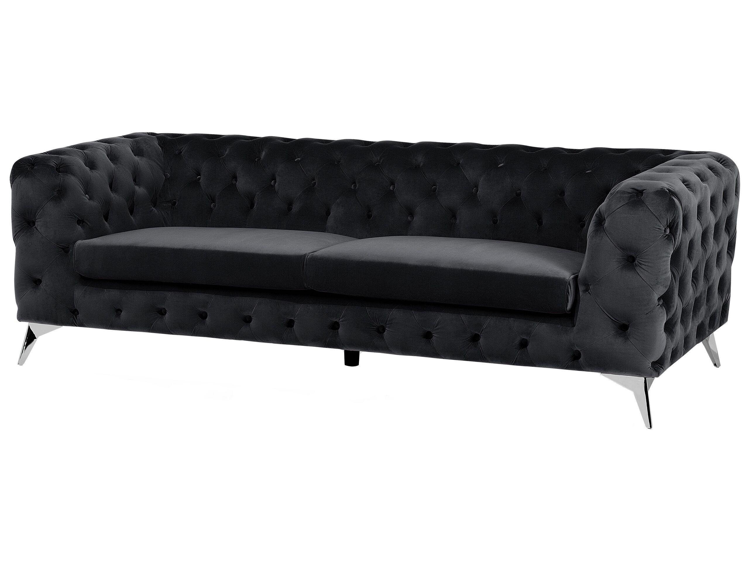 Beliani 3 Sitzer Sofa aus Samtstoff Glamourös SOTRA