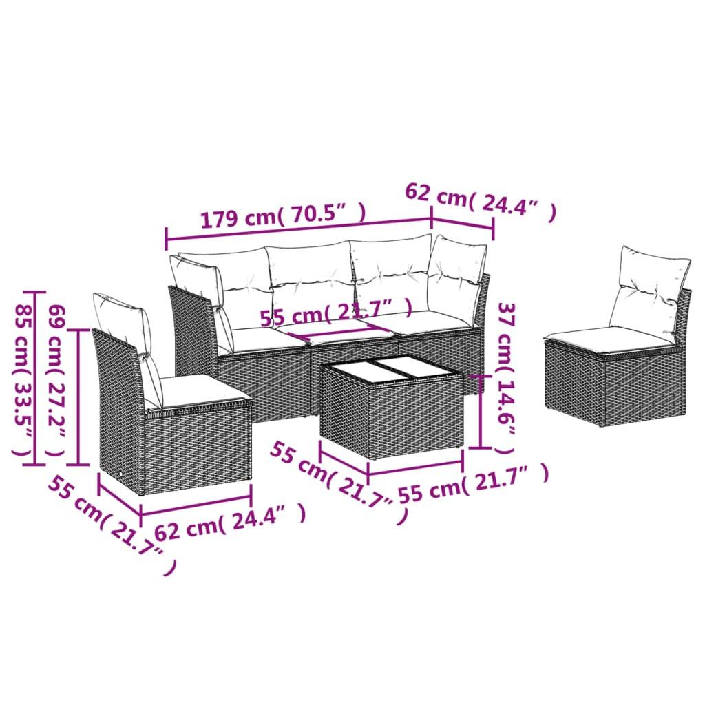 VidaXL Garten sofagarnitur poly-rattan