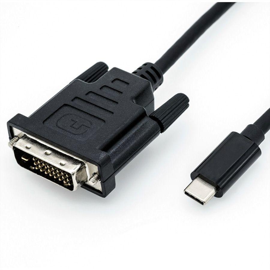 Roline ROLINE 11.04.5830 Videokabel-Adapter 1 m USB Typ-C DVI Schwarz