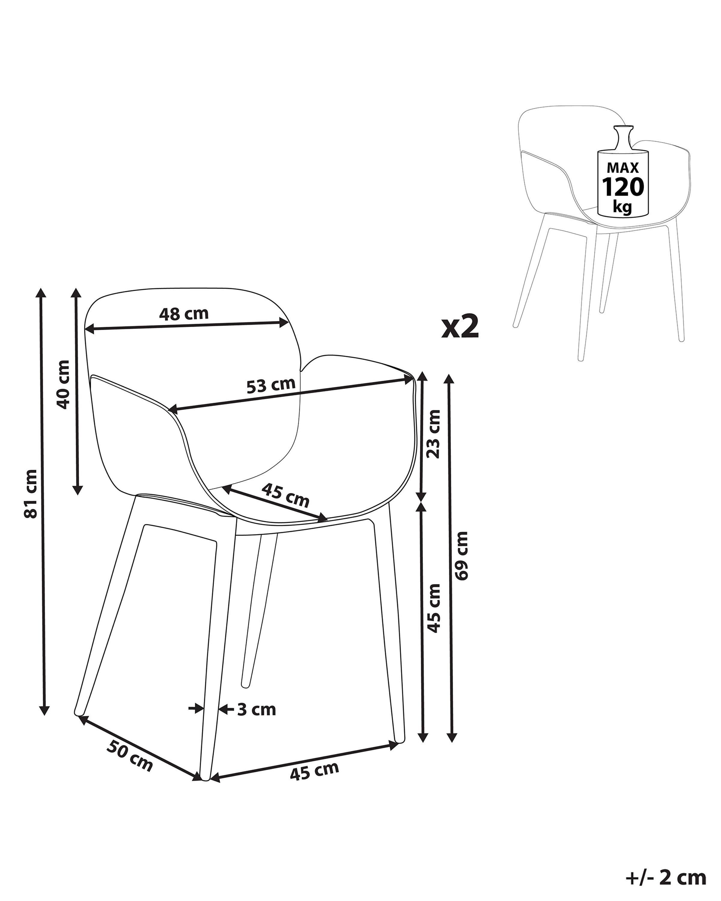 Beliani Esszimmerstuhl 2er Set aus Kunststoff Modern ABILENE
