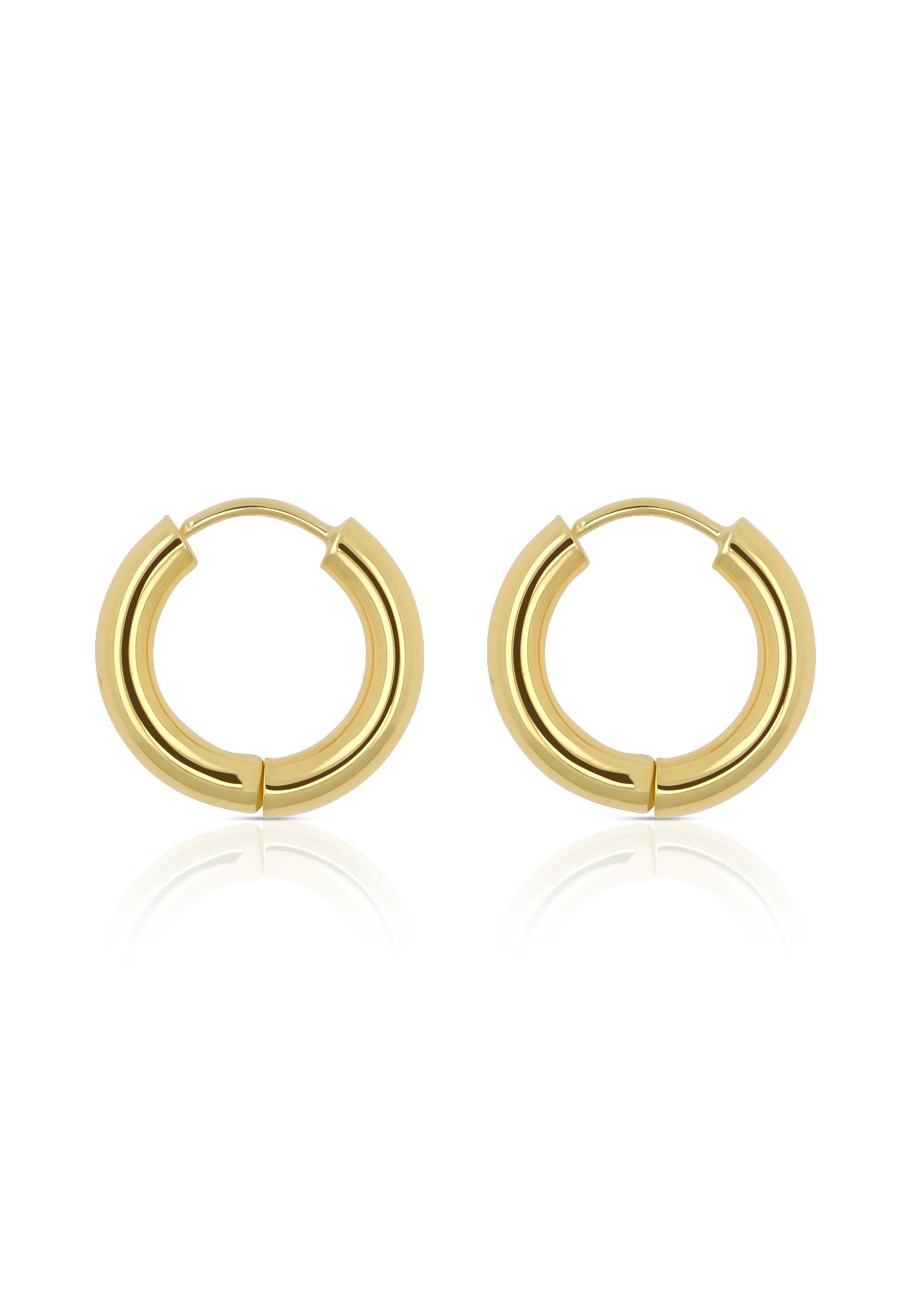 MUAU Schmuck Creolen Gelbgold 750 Runddraht Scharnier 16mm