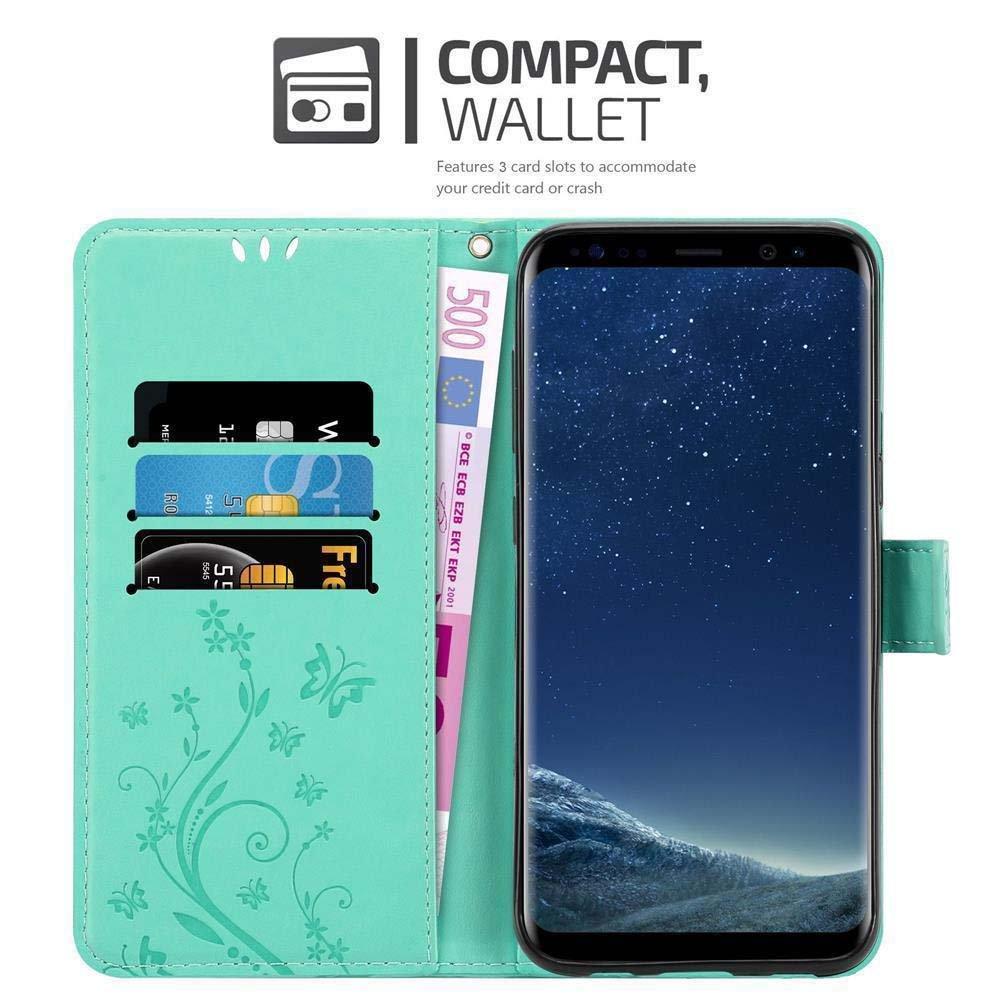 Cadorabo Hülle für Samsung Galaxy S8 Blumen Design Magnetverschluss