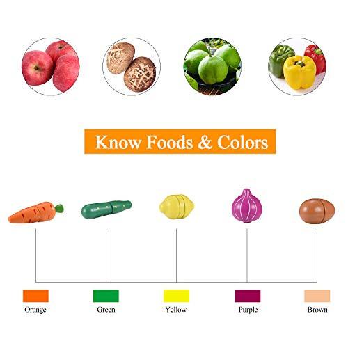 Activity-board Holzspielzeug Lebensmittel für Kinder Küche - Spiel Lebensmittel Schneiden Obst und Gemüse Set für Rollenspiel