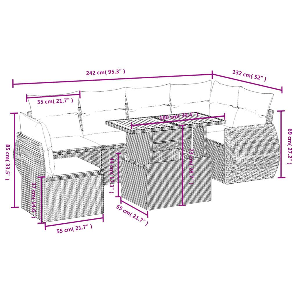VidaXL Garten sofagarnitur poly-rattan